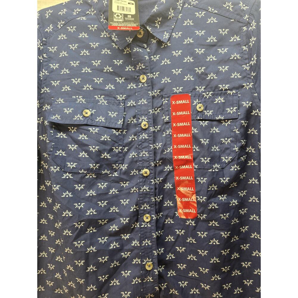 Eddie Bauer Women's Short Sleeve Wicking Adventure Shirt Blueprint Size XS s1 - Picture 2 of 8
